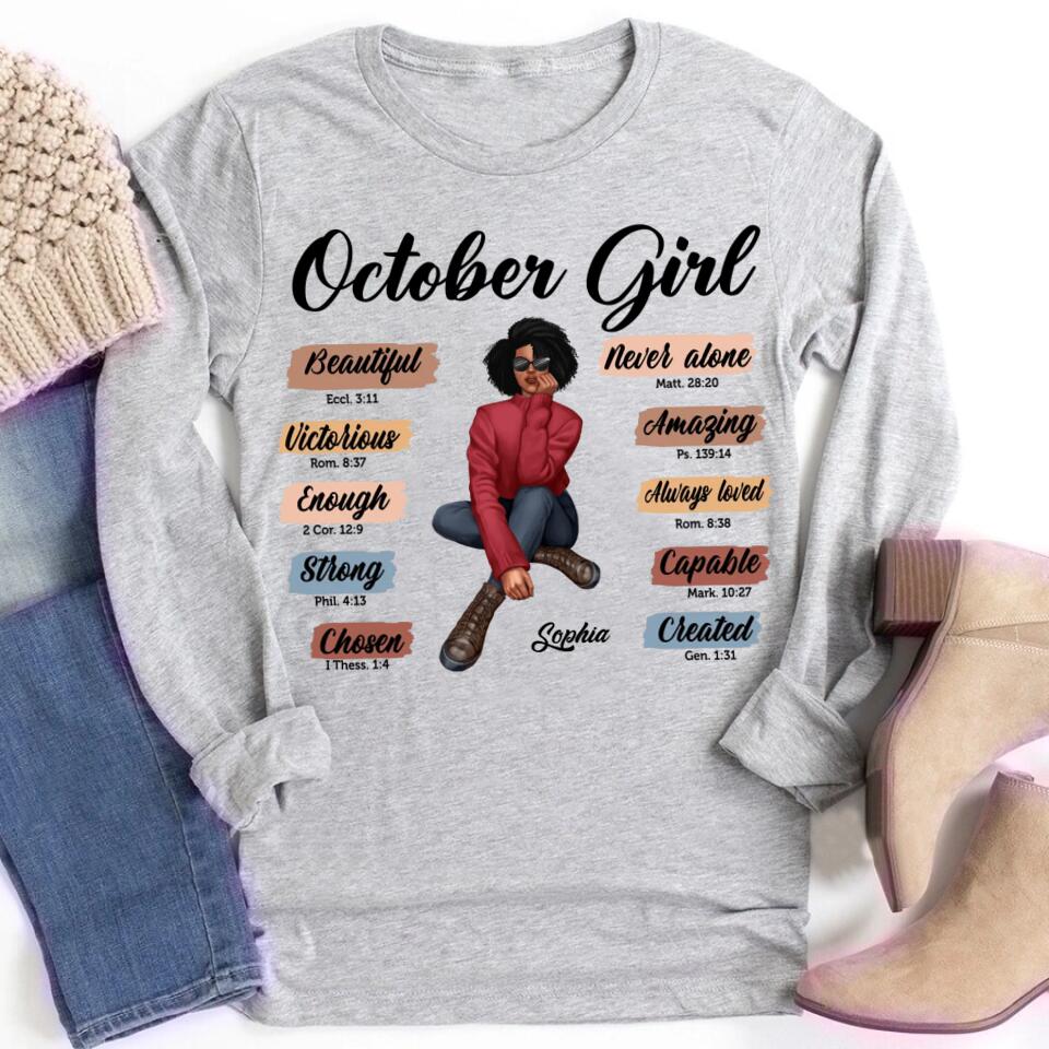 October Birthday Shirt, Custom Birthday Shirt, Queens are Born In October, October Birthday Shirts For Woman, October Birthday Gifts
