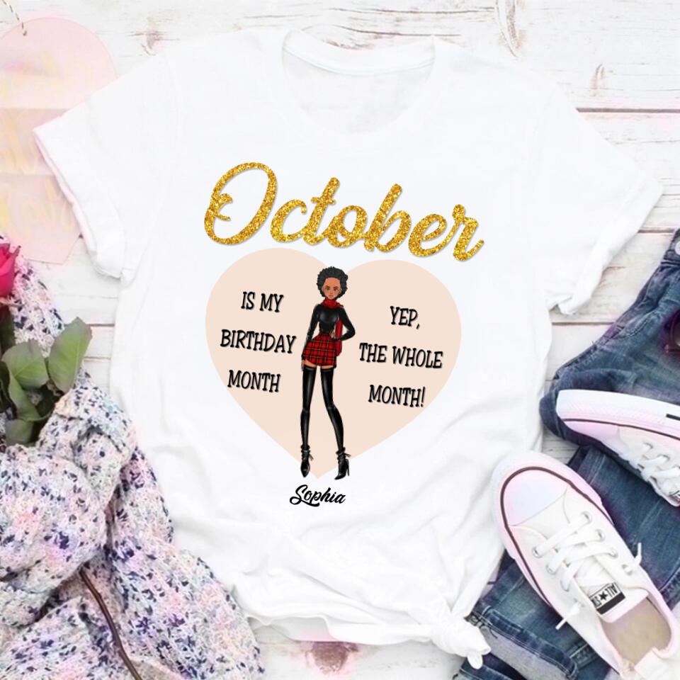 October Birthday Shirt, Custom Birthday Shirt, Queens are Born In October, October Birthday Shirts For Woman, October Birthday Gifts