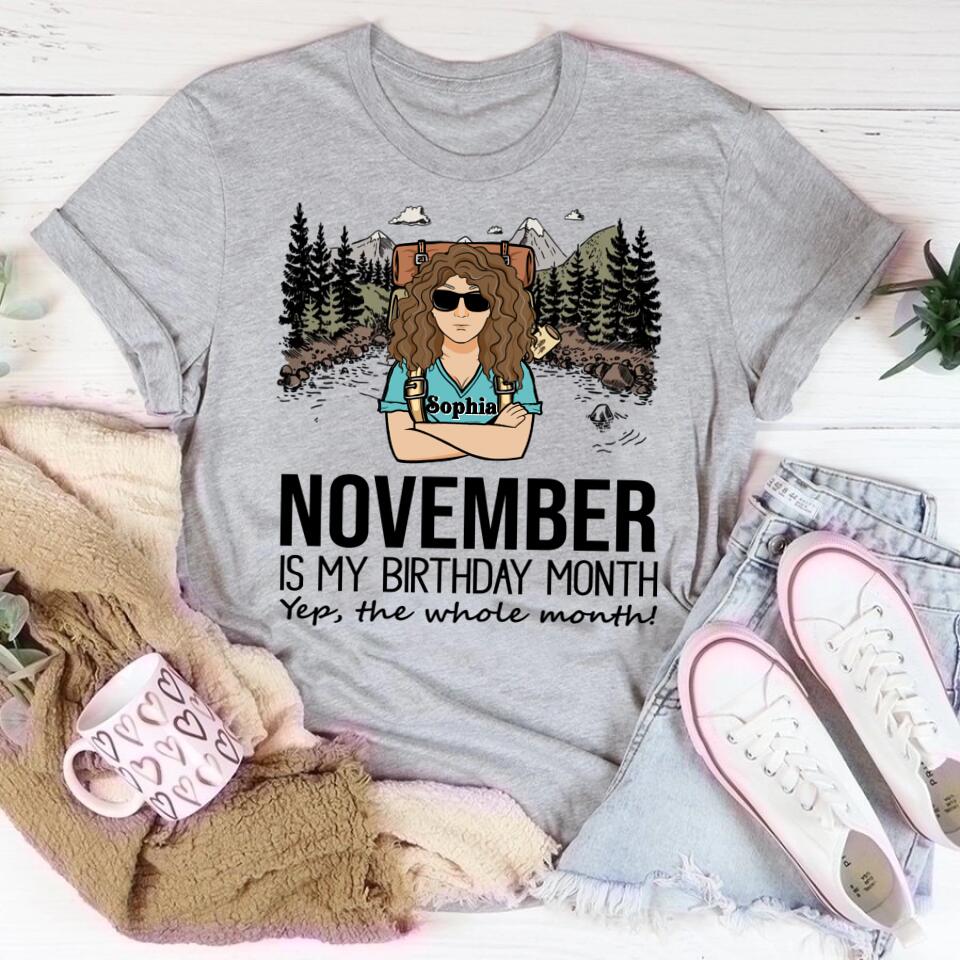 November Birthday Shirt, Custom Birthday Shirt, Queens are Born In November, November Birthday Shirts For Woman, November Birthday Gifts, Camping Lover