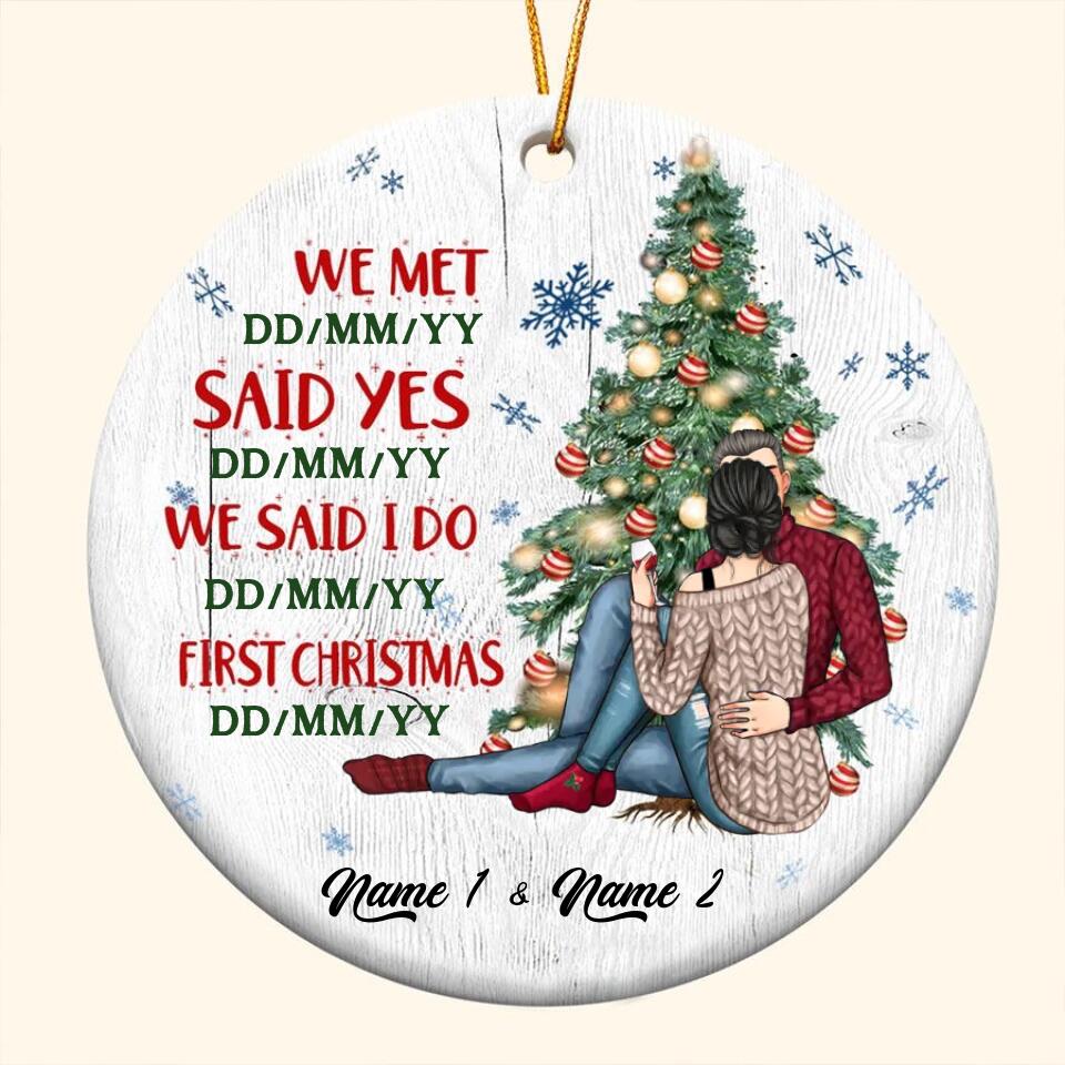 Our First Christmas Ornament 2022, Personalized Our First Christmas Ornaments, First Christmas As Mr And Mrs Ornament