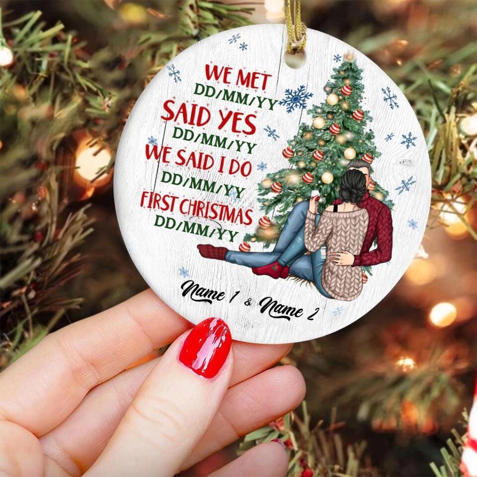 Our First Christmas Ornament 2022, Personalized Our First Christmas Ornaments, First Christmas As Mr And Mrs Ornament