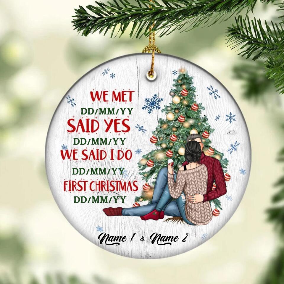 Our First Christmas Ornament 2022, Personalized Our First Christmas Ornaments, First Christmas As Mr And Mrs Ornament