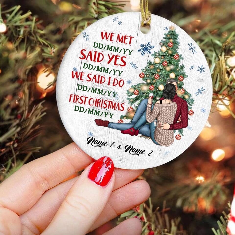 Our First Christmas Ornament 2022, Personalized Our First Christmas Ornaments, First Christmas As Mr And Mrs Ornament
