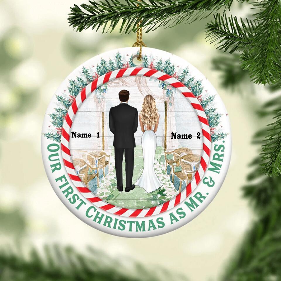 Our First Christmas Ornament 2022, Personalized Our First Christmas Ornaments, First Christmas As Mr And Mrs Ornament