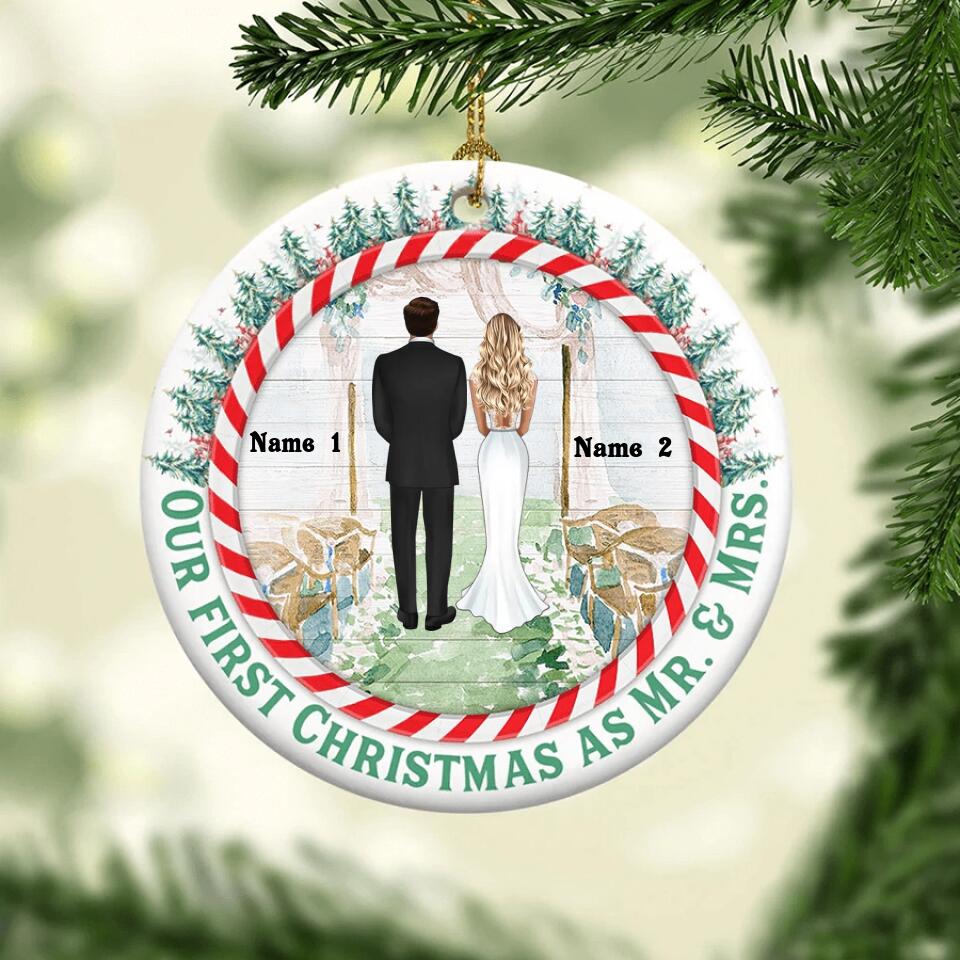 Our First Christmas Ornament 2022, Personalized Our First Christmas Ornaments, First Christmas As Mr And Mrs Ornament