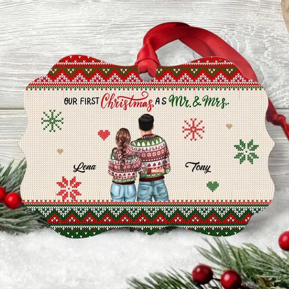 Our First Christmas Ornament 2022, Personalized our first Christmas ornaments, First Christmas as Mr and Mrs ornament