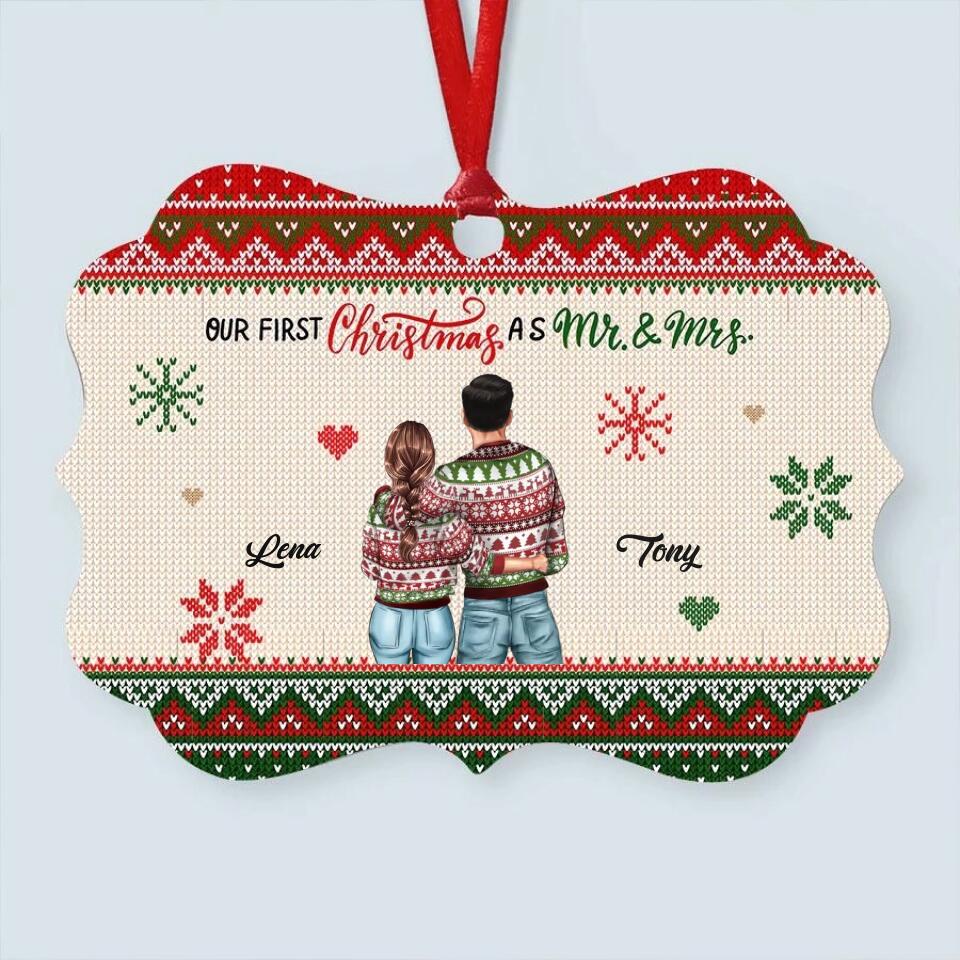 Our First Christmas Ornament 2022, Personalized our first Christmas ornaments, First Christmas as Mr and Mrs ornament