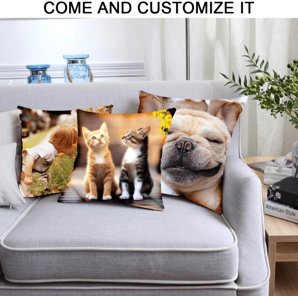 Custom Pillow, Personalized Photo Pillows, Design Throw Pillow with Photo Text, Customize Pet Pillow, Personalized Memorial Gift
