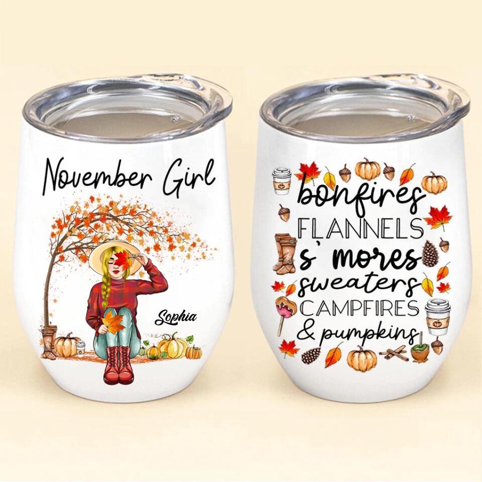 Personalized Wine Tumbler - Birthday Gift For November Queen, November birthday gifts, November birthday gift idea for her