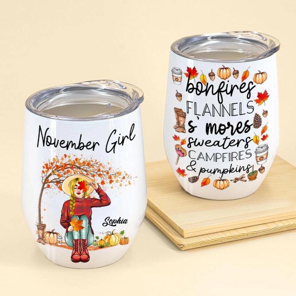 Personalized Wine Tumbler - Birthday Gift For November Queen, November birthday gifts, November birthday gift idea for her