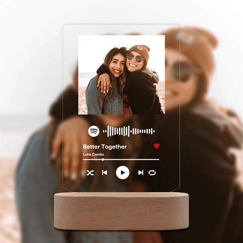 Personalized Gift Acrylic Song with Photo Custom Acrylic Album Cover Gifts for Music Lover Friends Sister