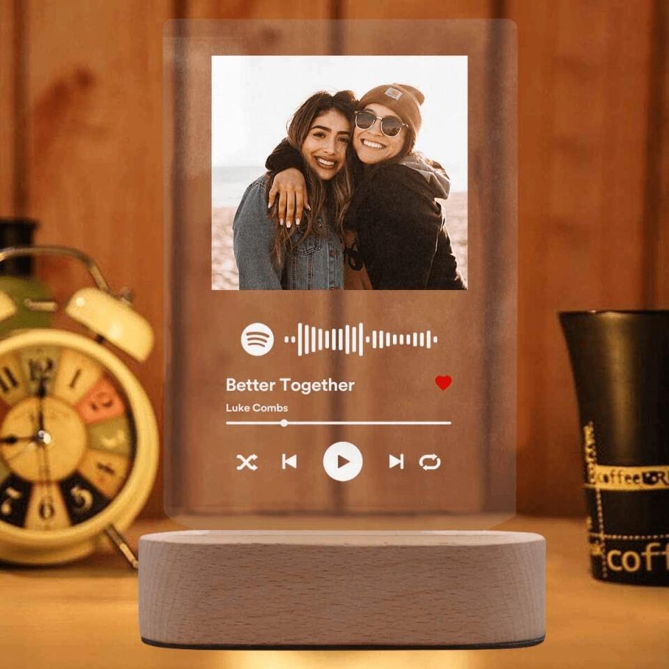 Personalized Gift Acrylic Song with Photo Custom Acrylic Album Cover Gifts for Music Lover Friends Sister