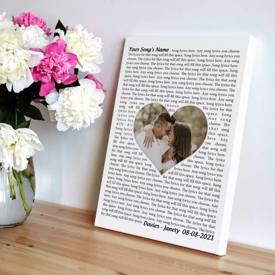 Personalized Song Lyrics Poster Photo Couples Gifts For Boyfriend Customized Canvas Framed Photo Picture Gifts