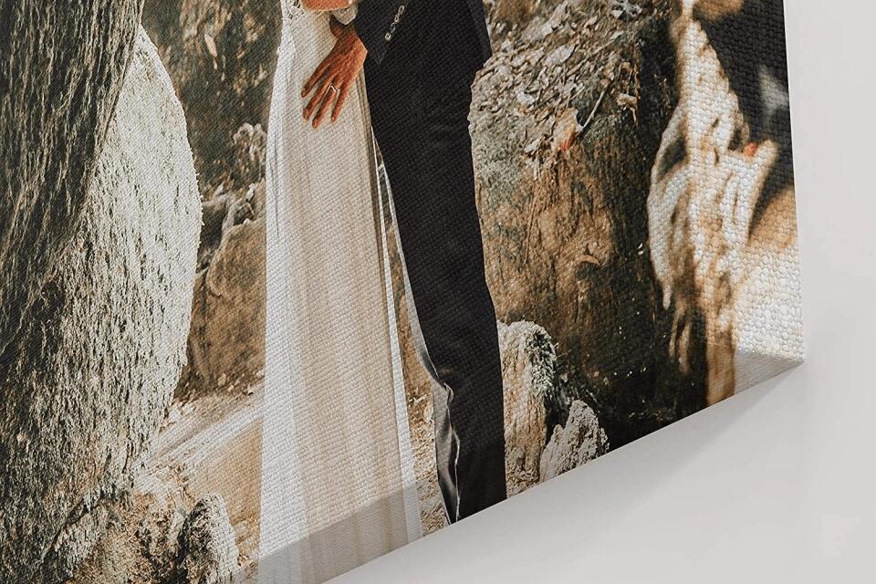 Canvas Prints with Your Photos, Personalized Canvas Wall Art Wedding Baby Dog Family Pictures Home Decor, Customized Gifts with Stretcher Bar