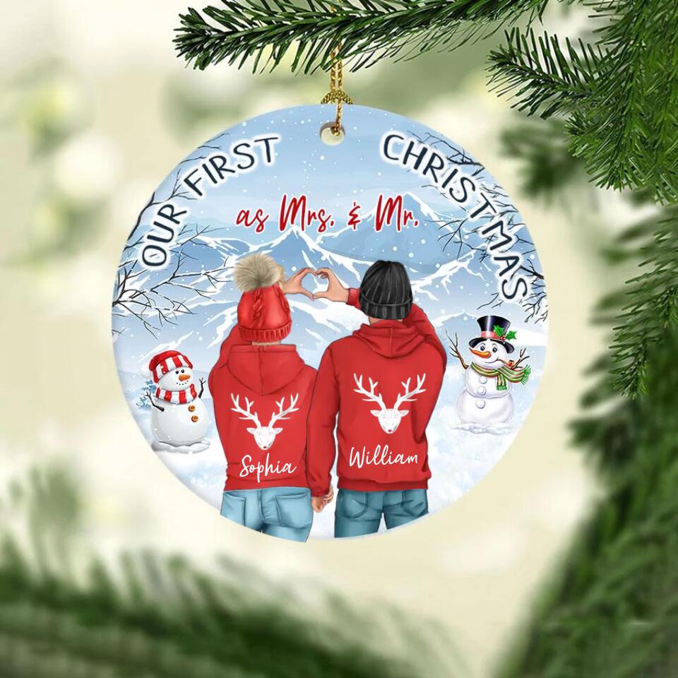 Our First Christmas Ornament 2022, Personalized Our First Christmas Ornaments, First Christmas As Mr And Mrs Ornament