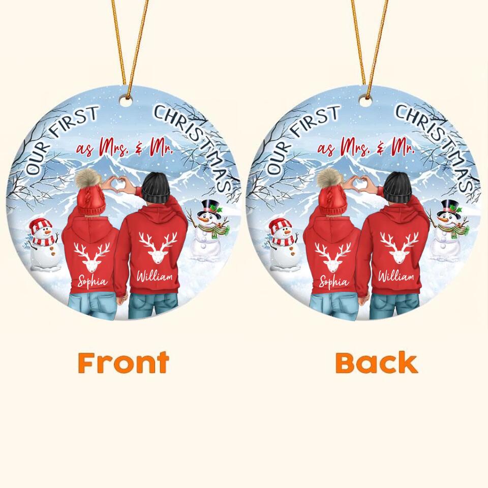 Our First Christmas Ornament 2022, Personalized Our First Christmas Ornaments, First Christmas As Mr And Mrs Ornament