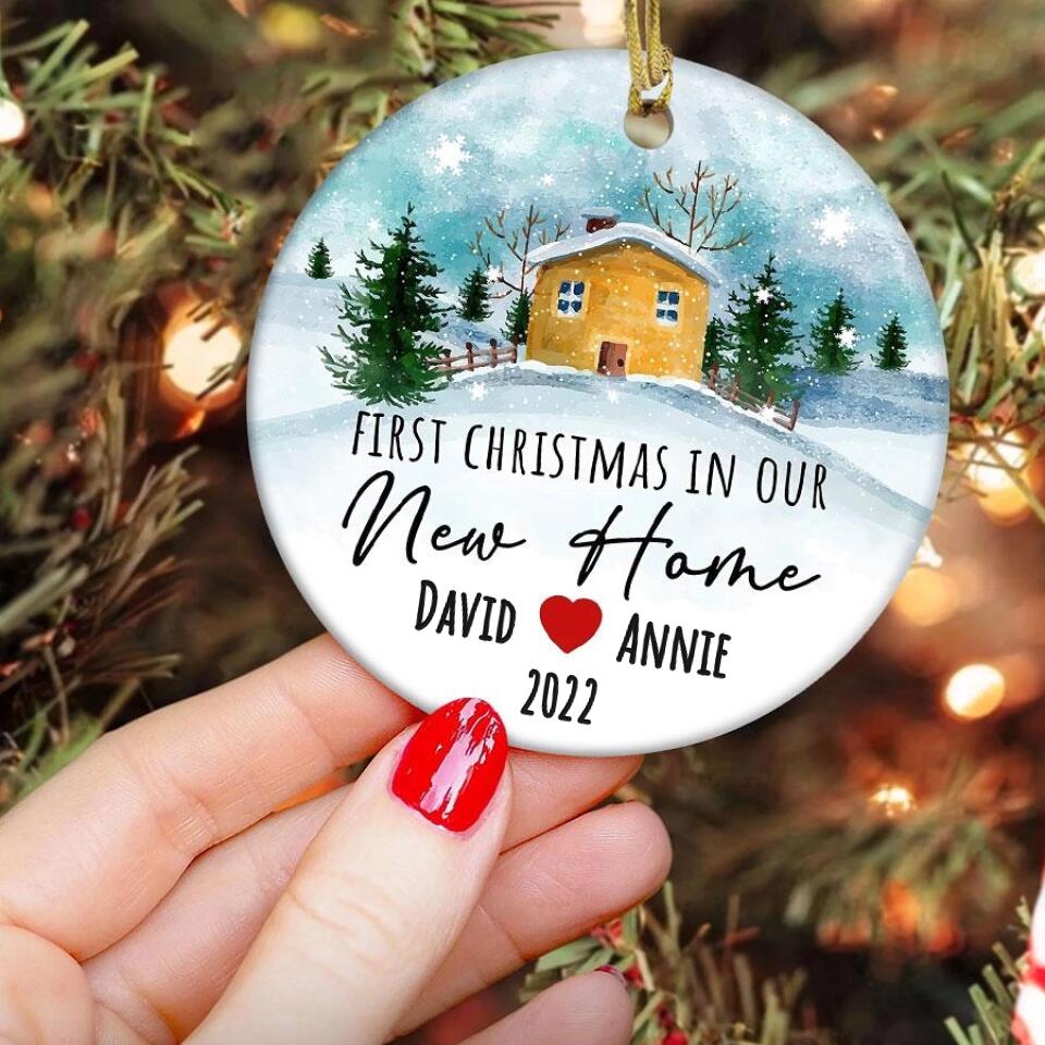 Our First Christmas In Our New Home Ornament, Custom Family Christmas Ornament, Personalized Ornament, New Family Ornament, Christmas Gifts
