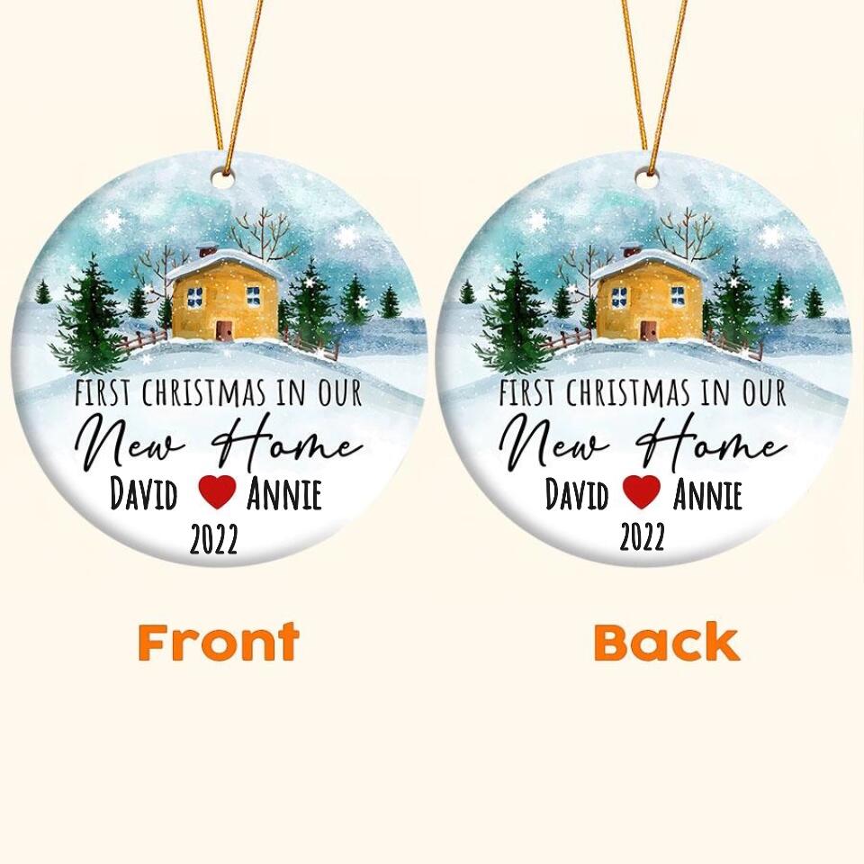 Our First Christmas In Our New Home Ornament, Custom Family Christmas Ornament, Personalized Ornament, New Family Ornament, Christmas Gifts