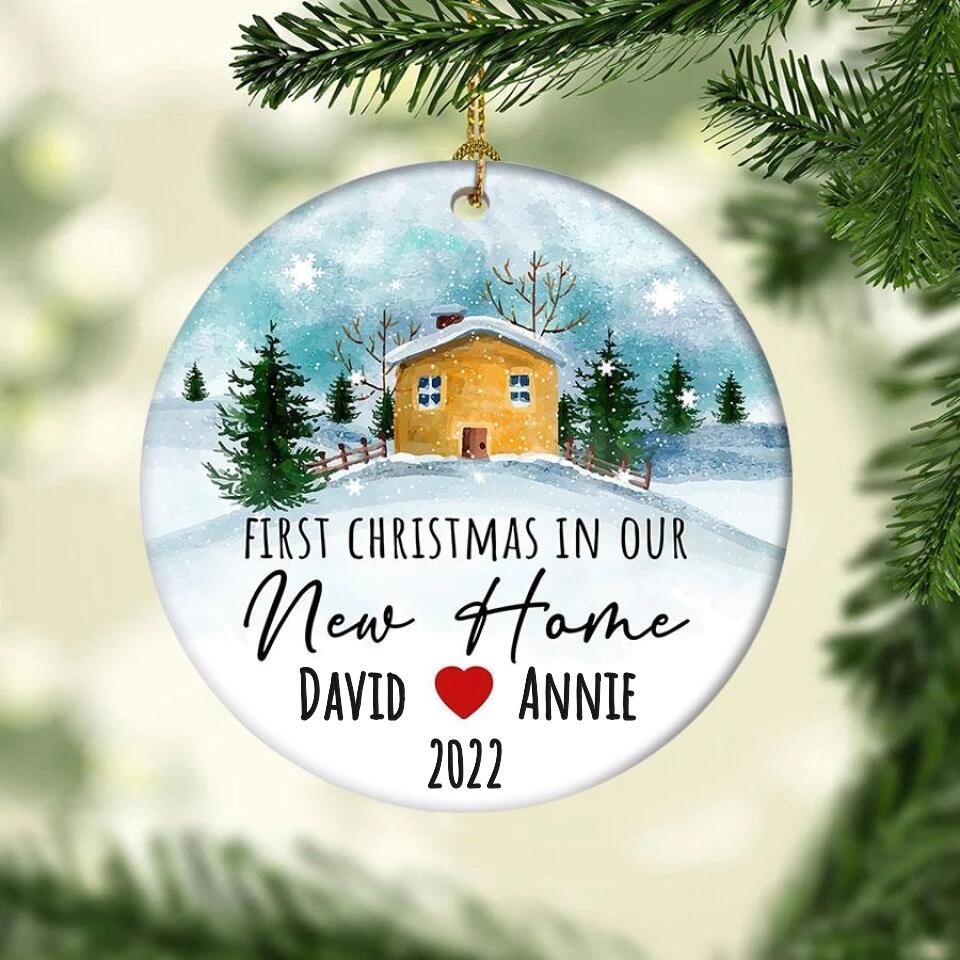 Our First Christmas In Our New Home Ornament, Custom Family Christmas Ornament, Personalized Ornament, New Family Ornament, Christmas Gifts