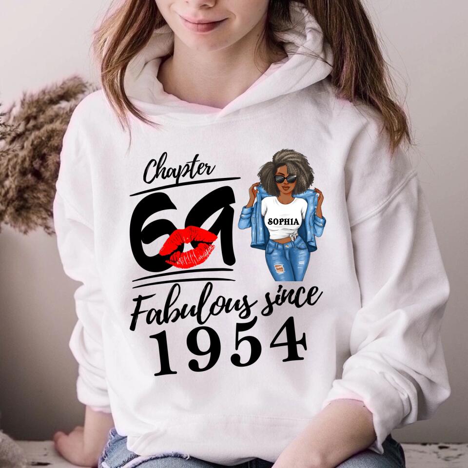Chapter 69, Fabulous Since 1954 69th Birthday Unique T Shirt For Woman, Custom Birthday Shirt, Her Gifts For 69 Years Old , Turning 69 Birthday Cotton Shirt