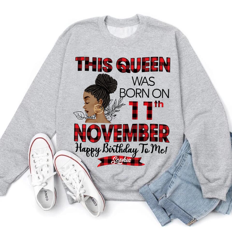 Custom November Birthday Shirt For Woman, Queens Are Born In November Gifts, Melanin Afro Woman Shirt, Black Girl Tee, Afro Queen Gift