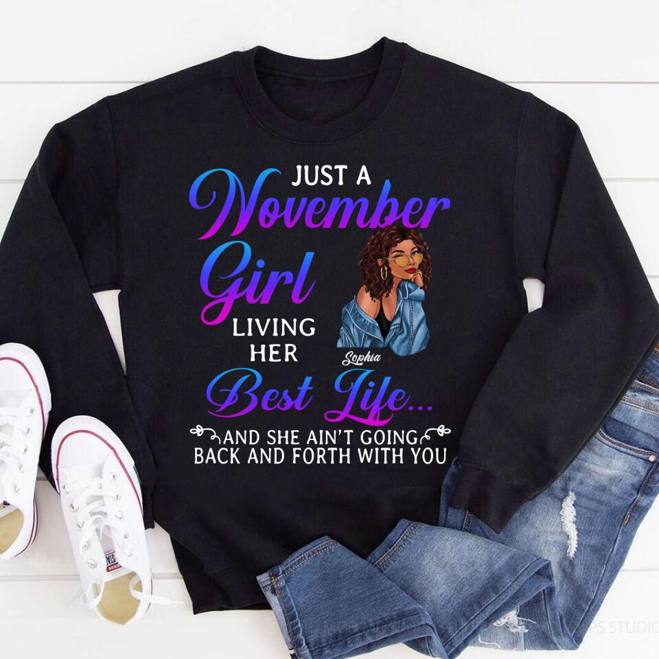 Custom November Birthday Shirt For Woman, Queens Are Born In November Gifts, Melanin Afro Woman Shirt, Black Girl Tee, Afro Queen Gift
