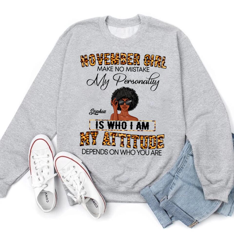 Custom November Birthday Shirt For Woman, Queens Are Born In November Gifts, Melanin Afro Woman Shirt, Black Girl Tee, Afro Queen Gift