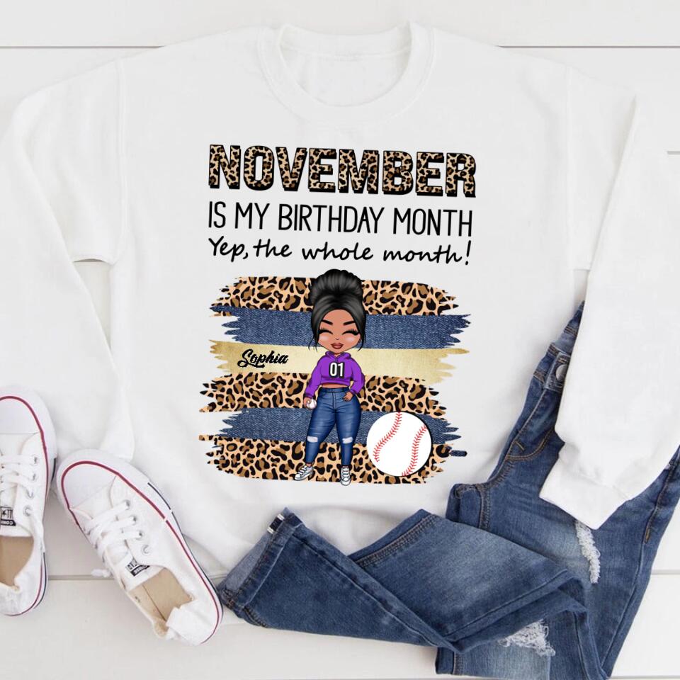 Custom November Birthday Shirt For Woman, Queens Are Born In November Gifts, Melanin Afro Woman Shirt, Black Girl Tee, Afro Queen Gift