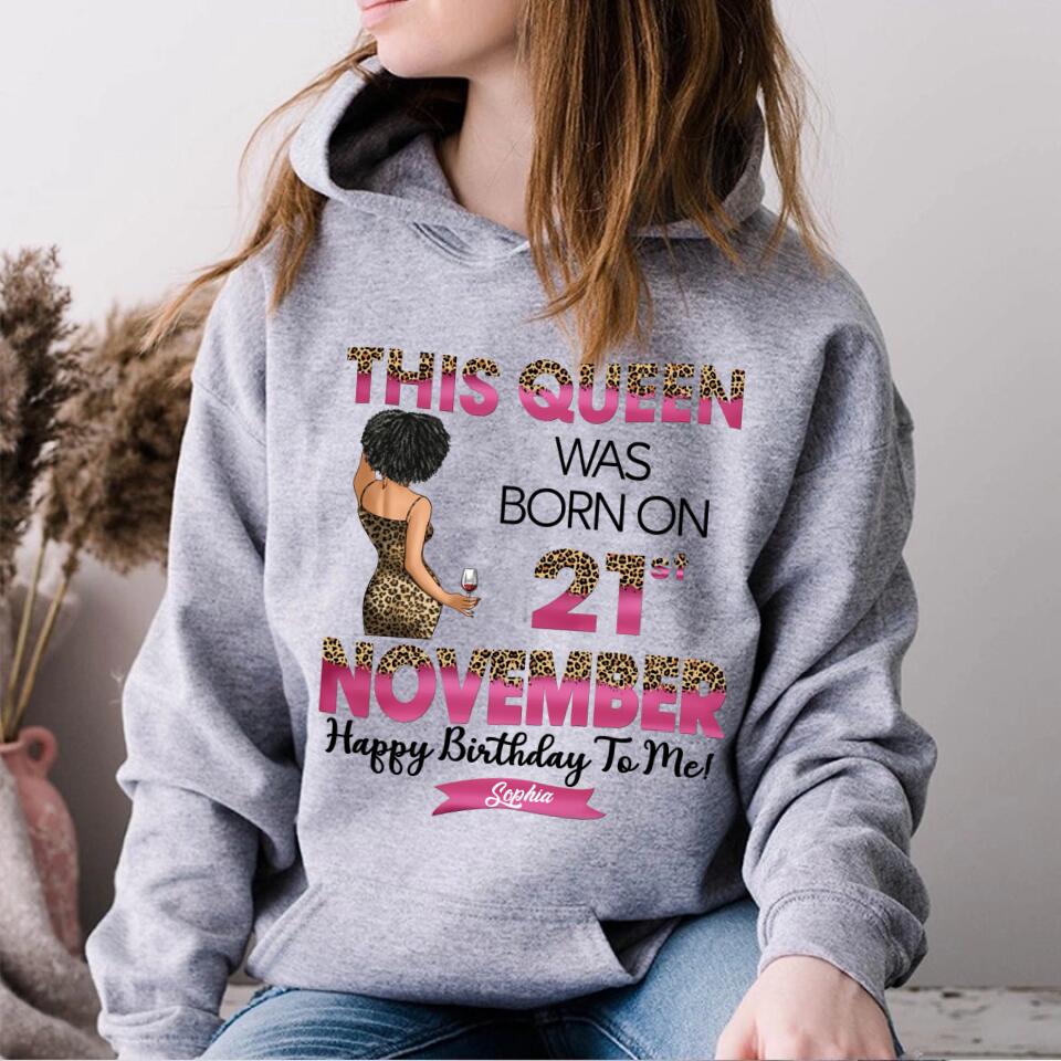 Custom November Birthday Shirt For Woman, Queens Are Born In November Gifts, Melanin Afro Woman Shirt, Black Girl Tee, Afro Queen Gift