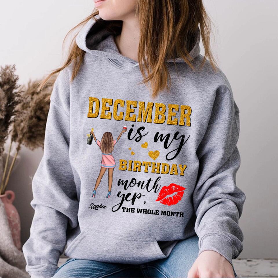 Custom December Birthday Shirt For Woman, Queens Are Born In December Gifts, Melanin Afro Woman Shirt, Black Girl Tee, Afro Queen Gift