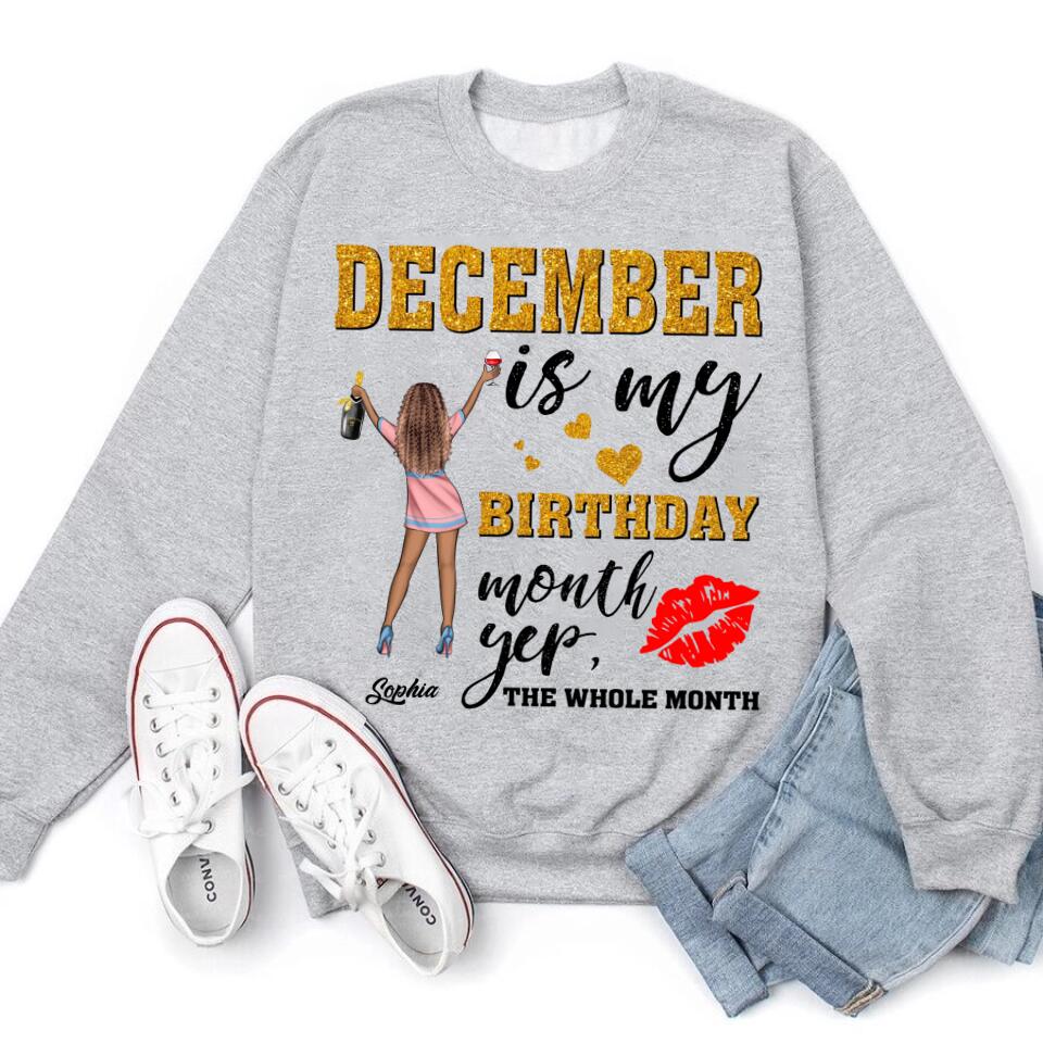 Custom December Birthday Shirt For Woman, Queens Are Born In December Gifts, Melanin Afro Woman Shirt, Black Girl Tee, Afro Queen Gift