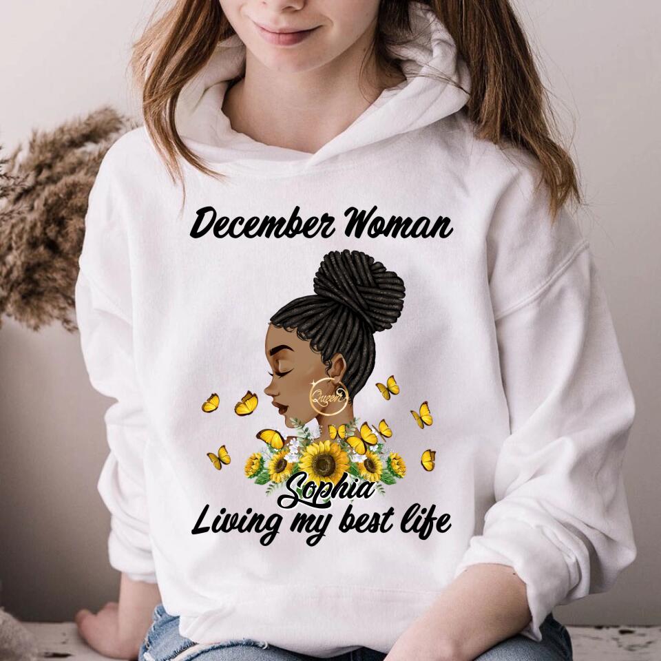 Custom December Birthday Shirt For Woman, Queens Are Born In December Gifts, Melanin Afro Woman Shirt, Black Girl Tee, Afro Queen Gift