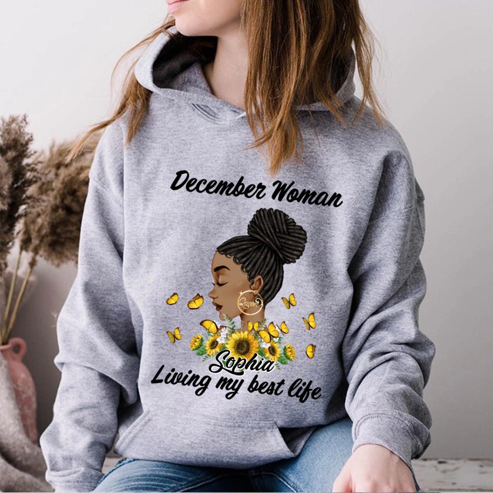 Custom December Birthday Shirt For Woman, Queens Are Born In December Gifts, Melanin Afro Woman Shirt, Black Girl Tee, Afro Queen Gift