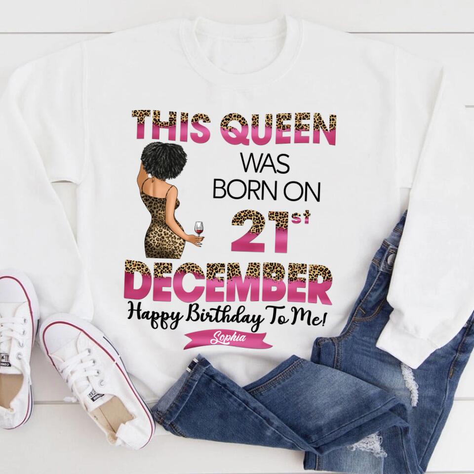 Custom December Birthday Shirt For Woman, Queens Are Born In December Gifts, Melanin Afro Woman Shirt, Black Girl Tee, Afro Queen Gift