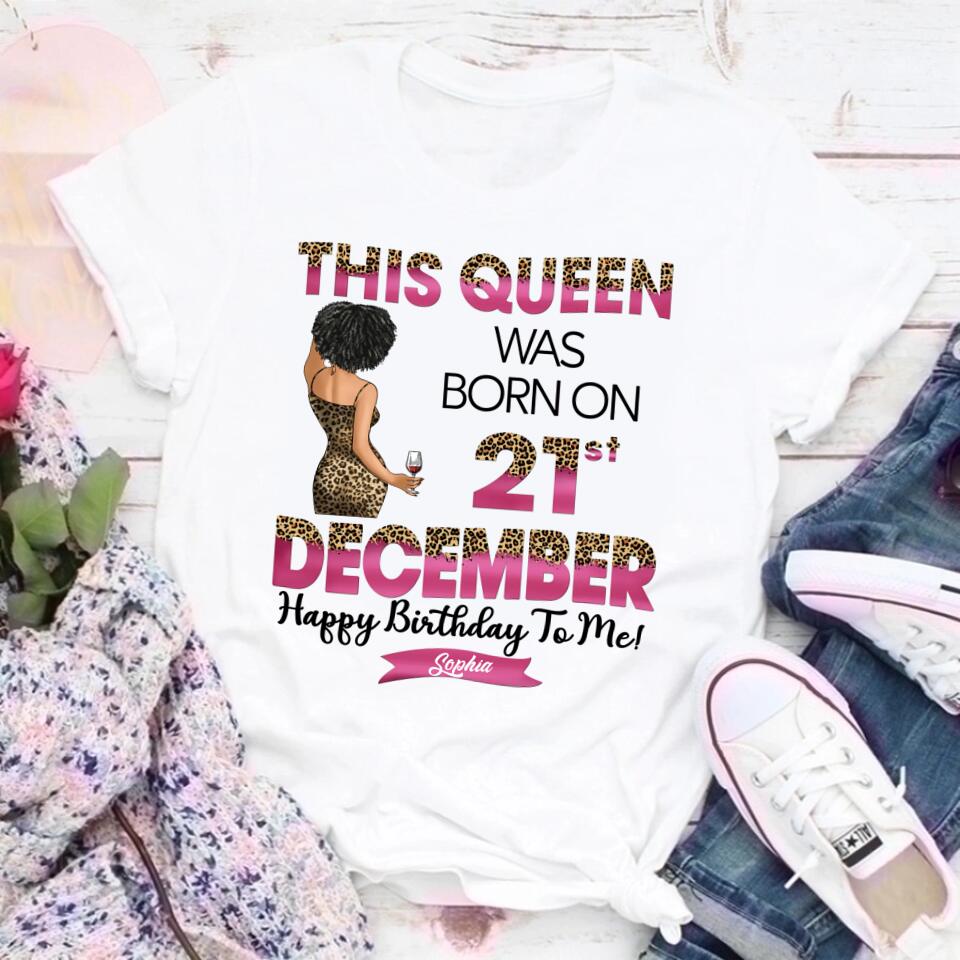 Custom December Birthday Shirt For Woman, Queens Are Born In December Gifts, Melanin Afro Woman Shirt, Black Girl Tee, Afro Queen Gift