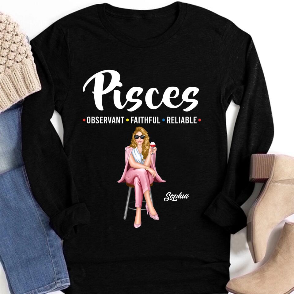 Custom Birthday Shirt, Pisces Zodiac T Shirt, Pisces Birthday Shirt, Pisces T Shirts For Ladies, Pisces Queen T Shirt, Pisces Queen Birthday Shirt