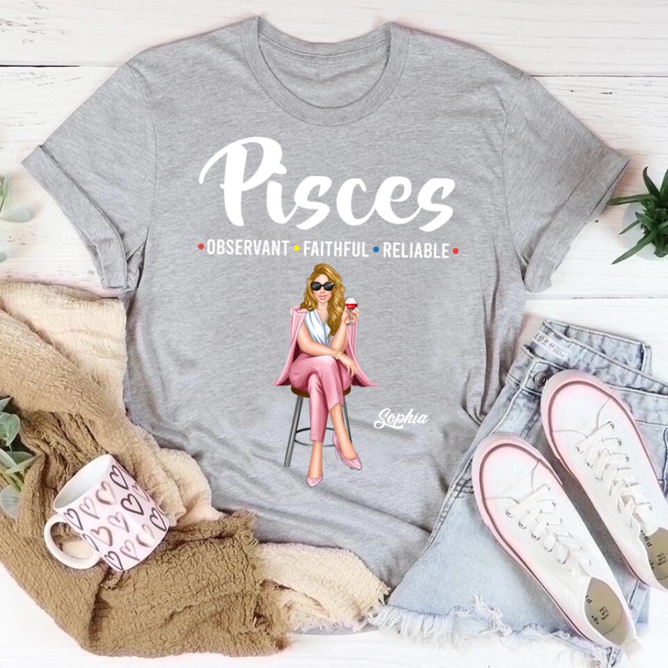 Custom Birthday Shirt, Pisces Zodiac T Shirt, Pisces Birthday Shirt, Pisces T Shirts For Ladies, Pisces Queen T Shirt, Pisces Queen Birthday Shirt