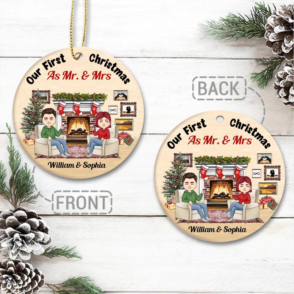 Our First Christmas Ornament 2022, Personalized Our First Christmas Ornaments, First Christmas As Mr And Mrs Ornament