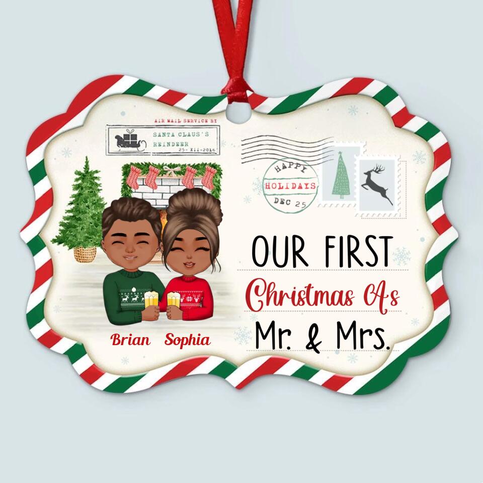 Our First Christmas Ornament 2022, Personalized Our First Christmas Ornaments, First Christmas As Mr And Mrs Ornament