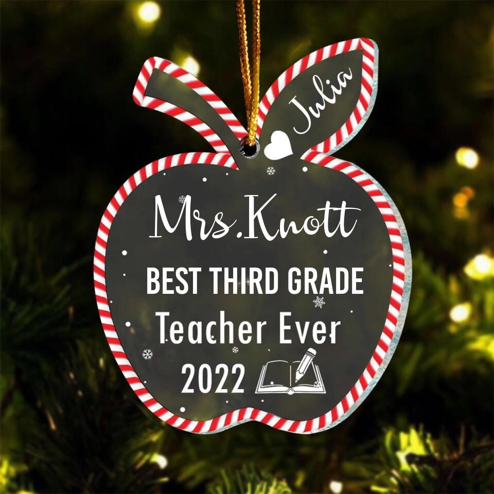 Personalized Teacher Ornament, Personalized Custom Shaped Acrylic Ornament, Christmas Gift For Teachers, From Kids, Students, Teacher Christmas Ornaments 2022