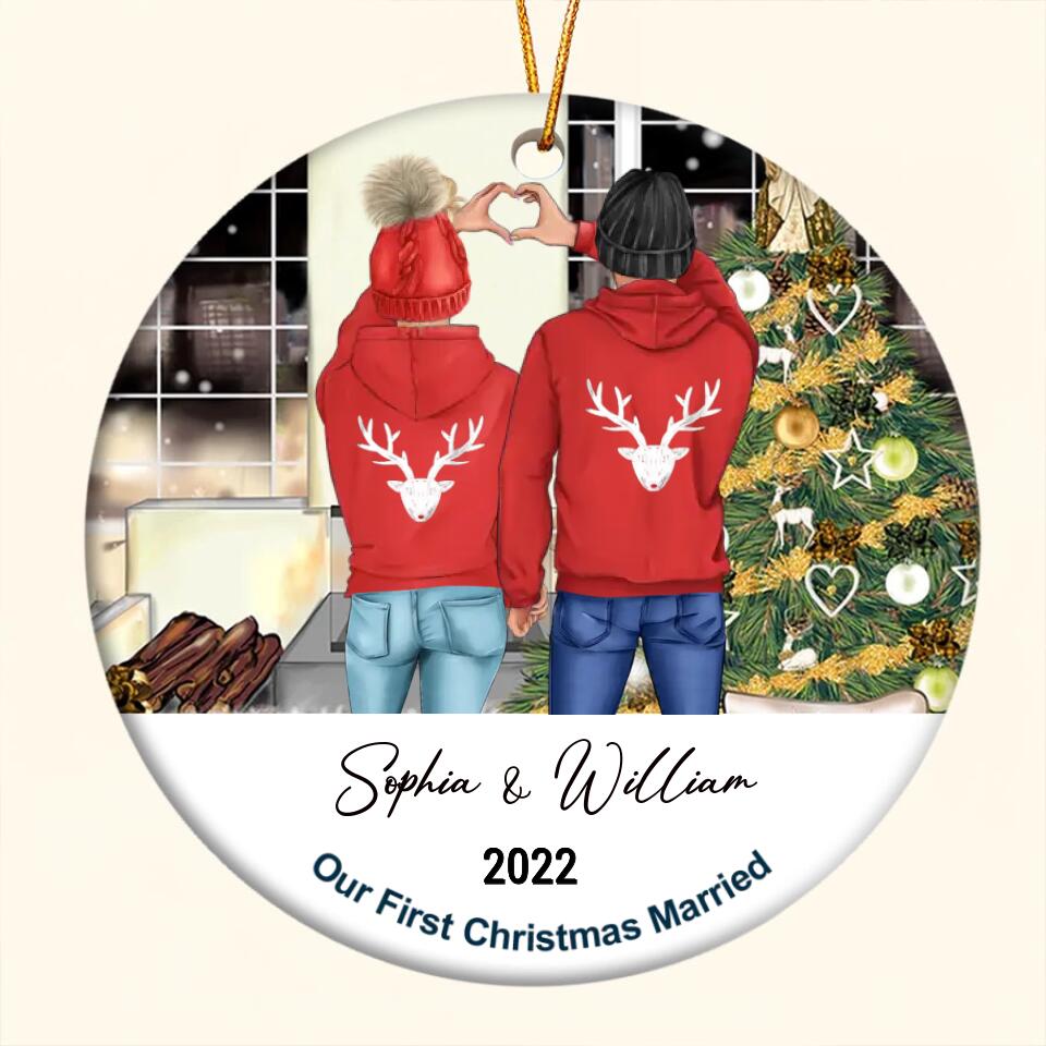 Our First Christmas Ornament 2022, Personalized Our First Christmas Ornaments, First Christmas As Mr And Mrs Ornament