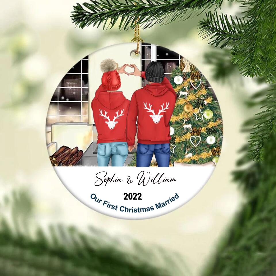 Our First Christmas Ornament 2022, Personalized Our First Christmas Ornaments, First Christmas As Mr And Mrs Ornament