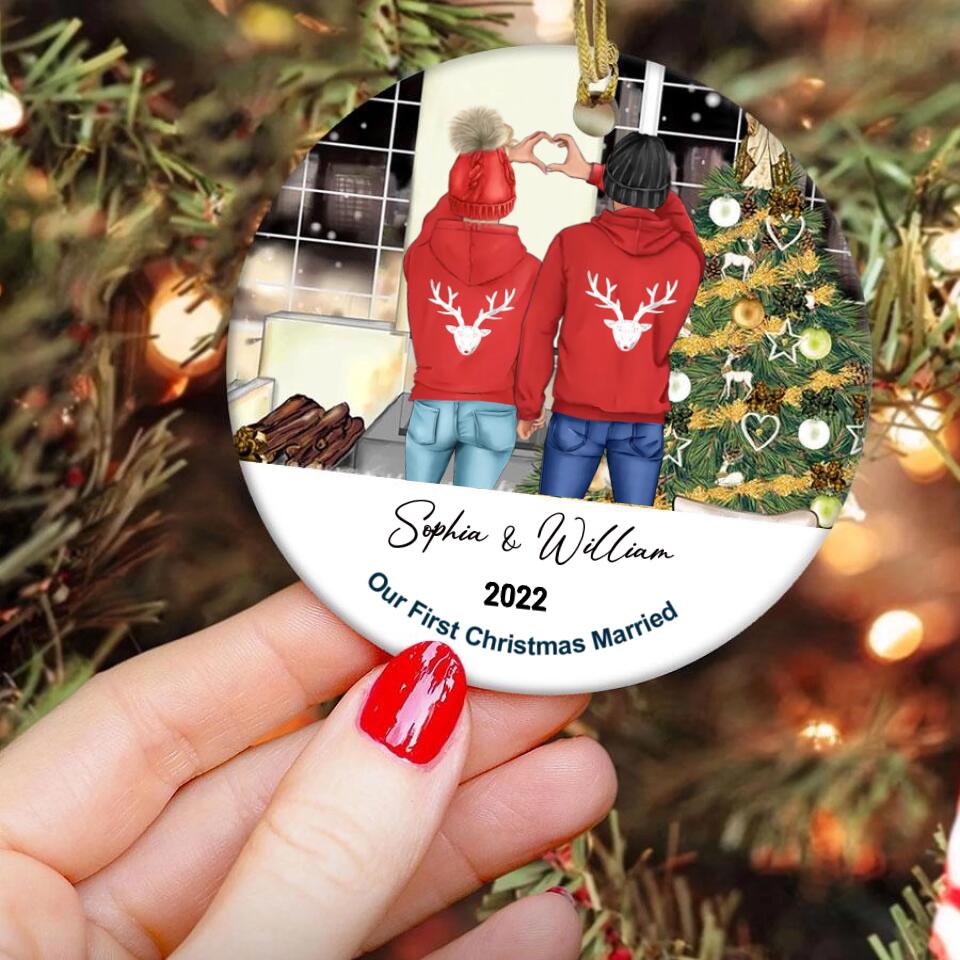 Our First Christmas Ornament 2022, Personalized Our First Christmas Ornaments, First Christmas As Mr And Mrs Ornament