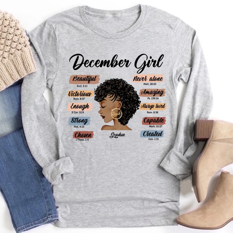 December Birthday Shirt, Custom Birthday Shirt, Queens Are Born In December, December Birthday Shirts For Woman, December Birthday Gifts