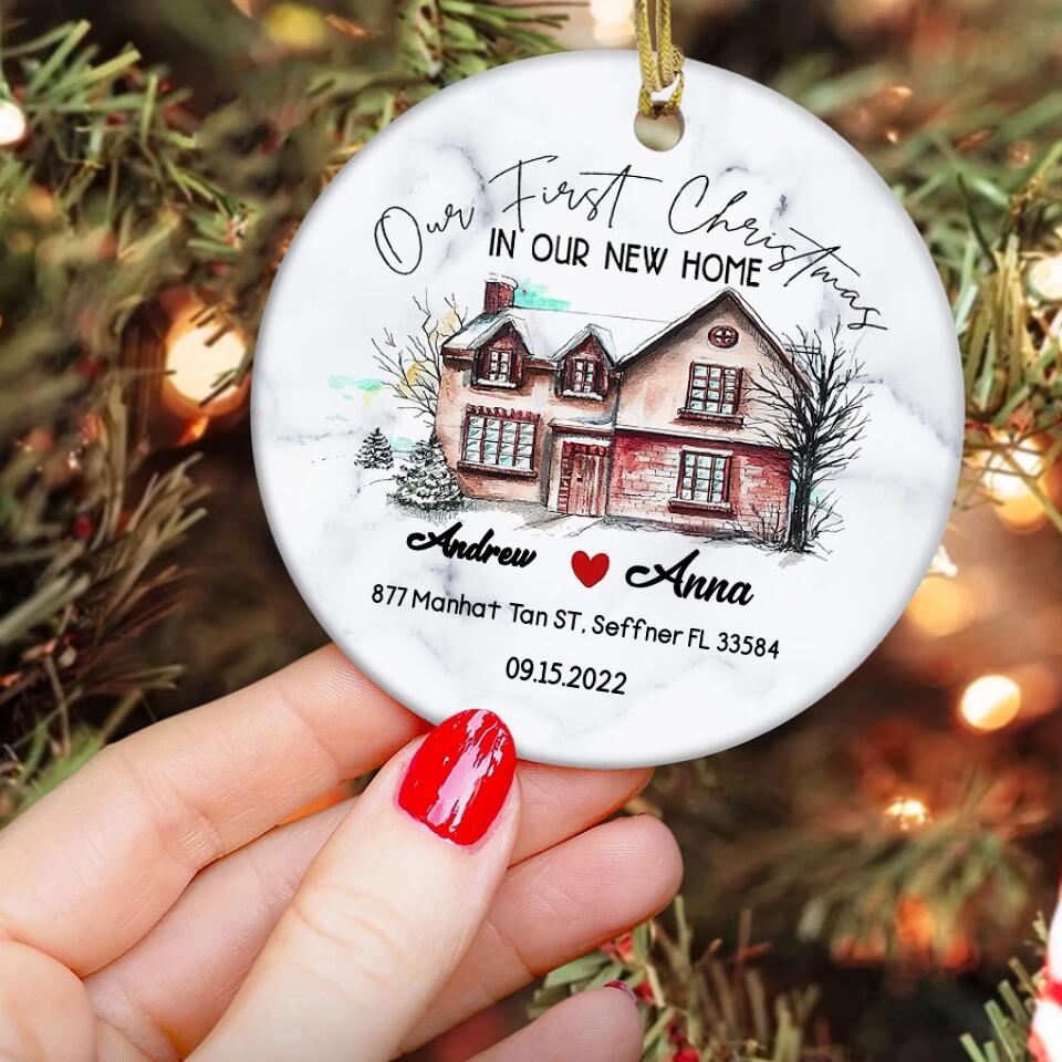 Our First Christmas In Our New Home Ornament, Custom Family Christmas Ornament, Personalized Ornament, New Family Ornament, Christmas Gifts
