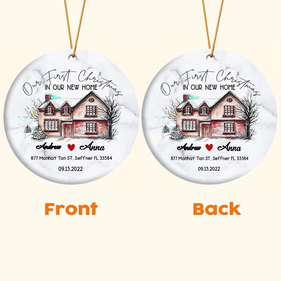 Our First Christmas In Our New Home Ornament, Custom Family Christmas Ornament, Personalized Ornament, New Family Ornament, Christmas Gifts