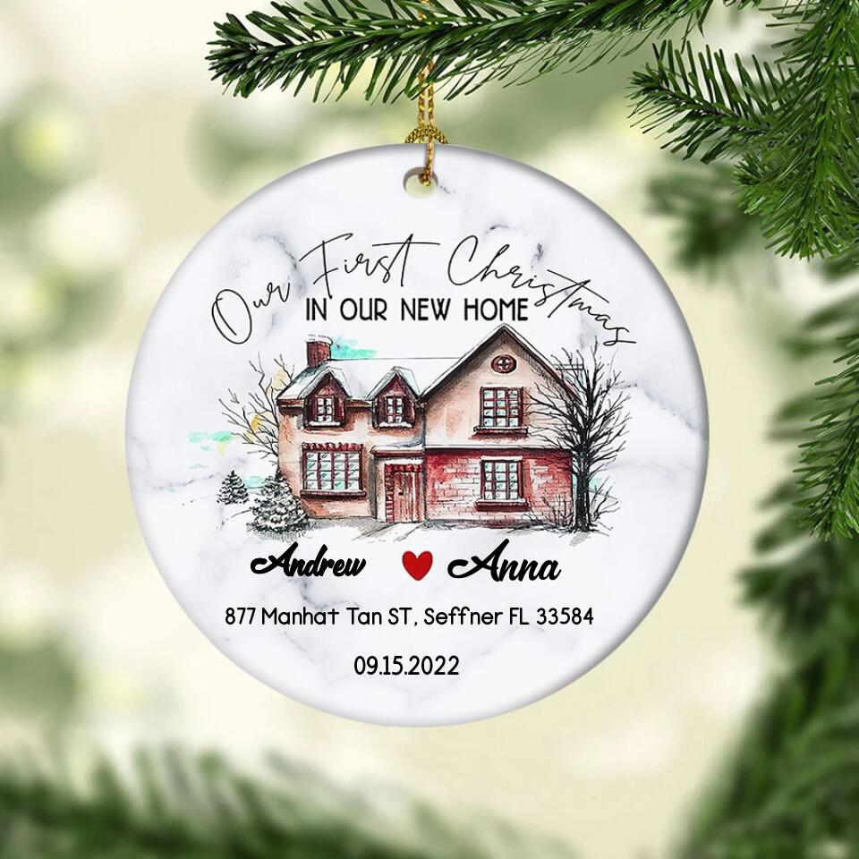 Our First Christmas In Our New Home Ornament, Custom Family Christmas Ornament, Personalized Ornament, New Family Ornament, Christmas Gifts