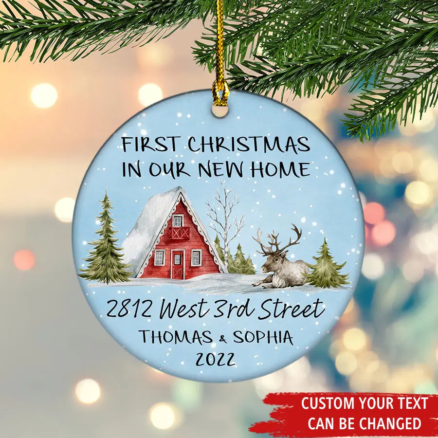 Our First Christmas In Our New Home Ornament, Custom Family Christmas Ornament, Personalized Ornament, New Family Ornament, Christmas Gifts