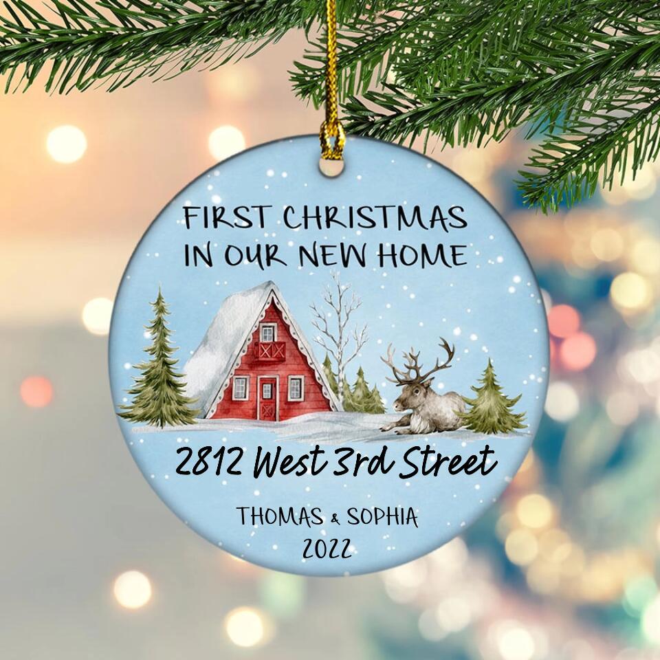 Our First Christmas In Our New Home Ornament, Custom Family Christmas Ornament, Personalized Ornament, New Family Ornament, Christmas Gifts