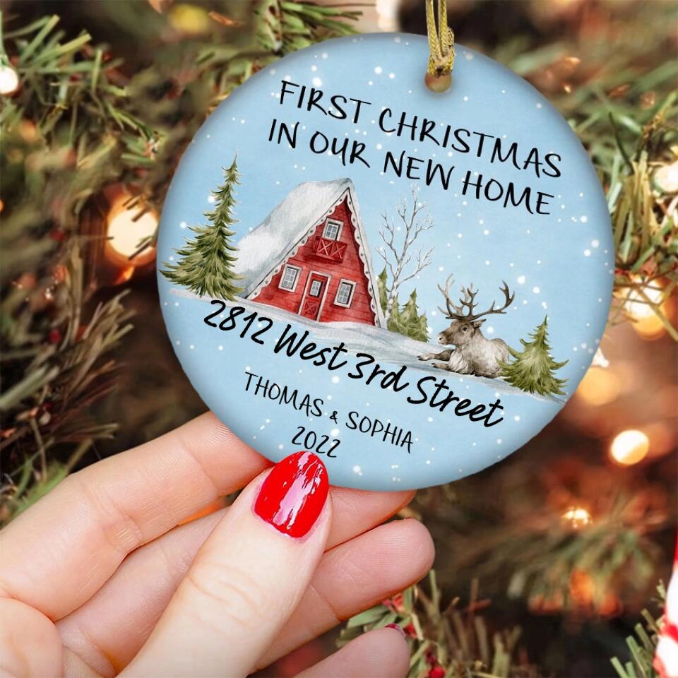 Our First Christmas In Our New Home Ornament, Custom Family Christmas Ornament, Personalized Ornament, New Family Ornament, Christmas Gifts